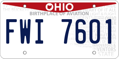 OH license plate FWI7601