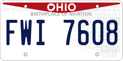 OH license plate FWI7608