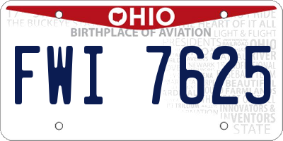 OH license plate FWI7625