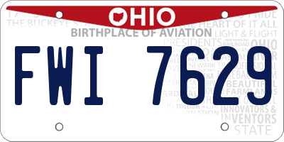 OH license plate FWI7629