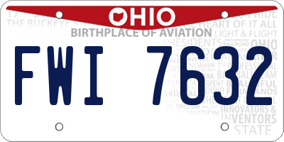 OH license plate FWI7632