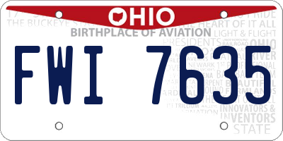 OH license plate FWI7635