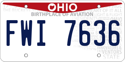 OH license plate FWI7636