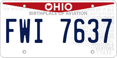 OH license plate FWI7637