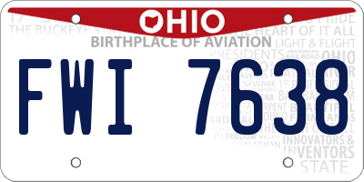 OH license plate FWI7638
