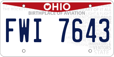 OH license plate FWI7643