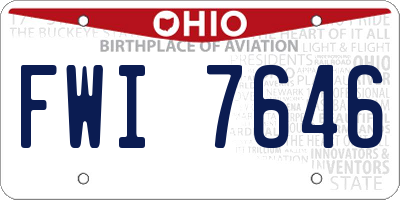 OH license plate FWI7646