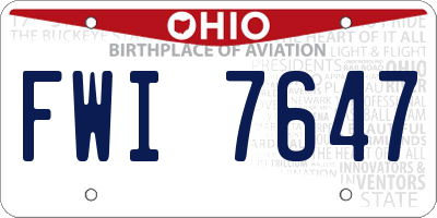 OH license plate FWI7647