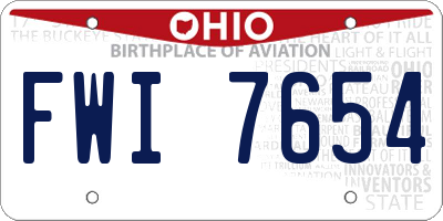 OH license plate FWI7654
