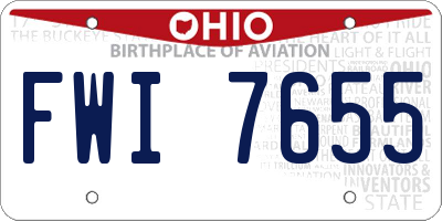 OH license plate FWI7655