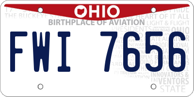OH license plate FWI7656