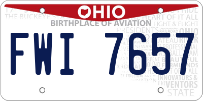 OH license plate FWI7657