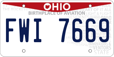 OH license plate FWI7669