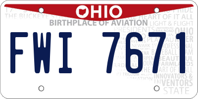 OH license plate FWI7671