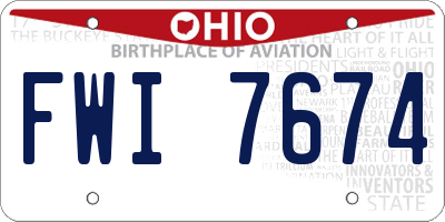 OH license plate FWI7674
