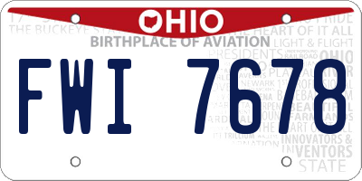 OH license plate FWI7678