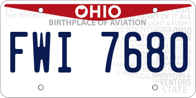 OH license plate FWI7680