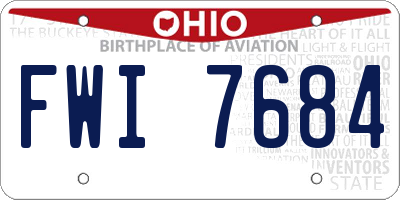 OH license plate FWI7684