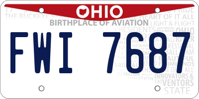 OH license plate FWI7687