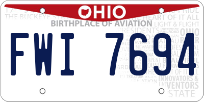 OH license plate FWI7694