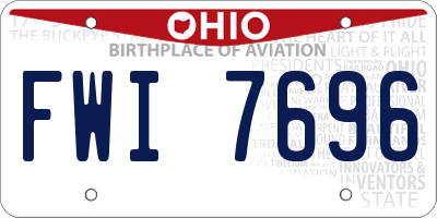 OH license plate FWI7696