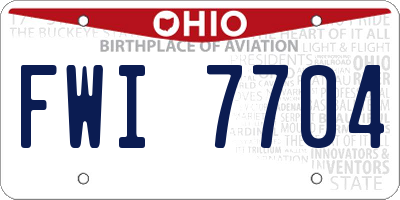 OH license plate FWI7704