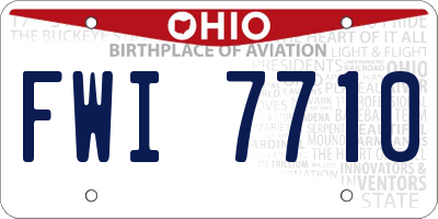 OH license plate FWI7710