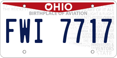 OH license plate FWI7717