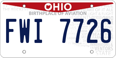 OH license plate FWI7726