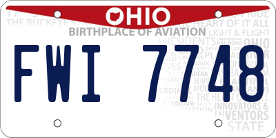 OH license plate FWI7748