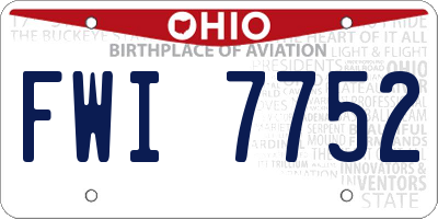 OH license plate FWI7752