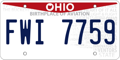 OH license plate FWI7759