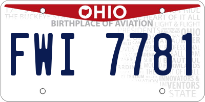 OH license plate FWI7781