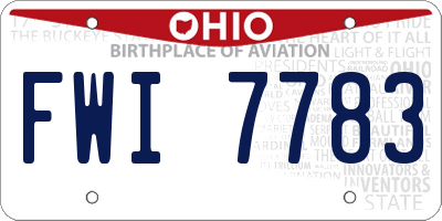 OH license plate FWI7783