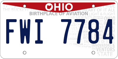 OH license plate FWI7784