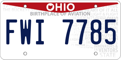 OH license plate FWI7785
