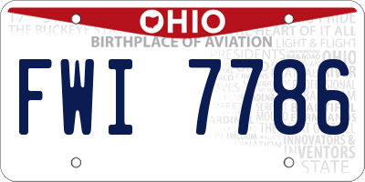 OH license plate FWI7786