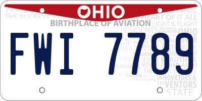 OH license plate FWI7789