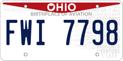 OH license plate FWI7798
