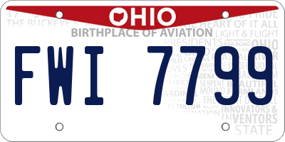 OH license plate FWI7799