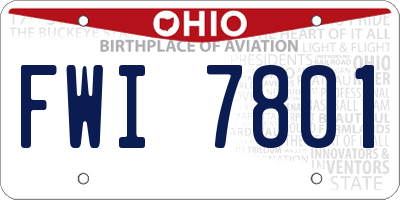 OH license plate FWI7801