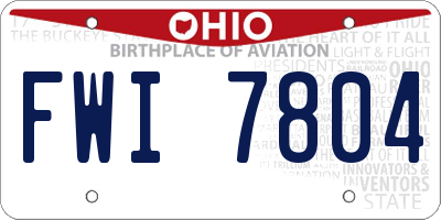 OH license plate FWI7804
