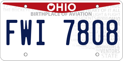 OH license plate FWI7808