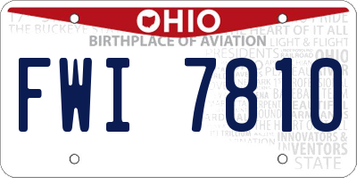 OH license plate FWI7810