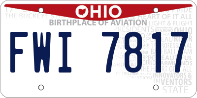 OH license plate FWI7817