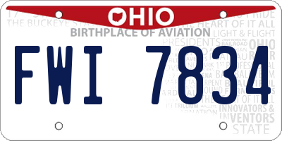 OH license plate FWI7834