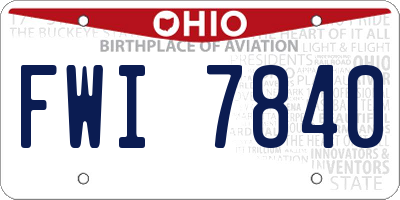 OH license plate FWI7840