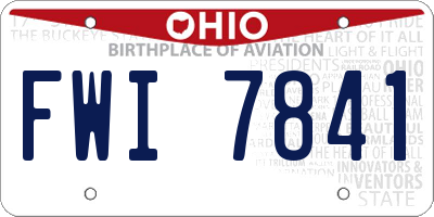 OH license plate FWI7841