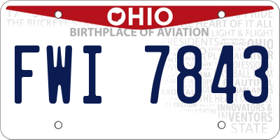 OH license plate FWI7843