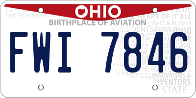 OH license plate FWI7846